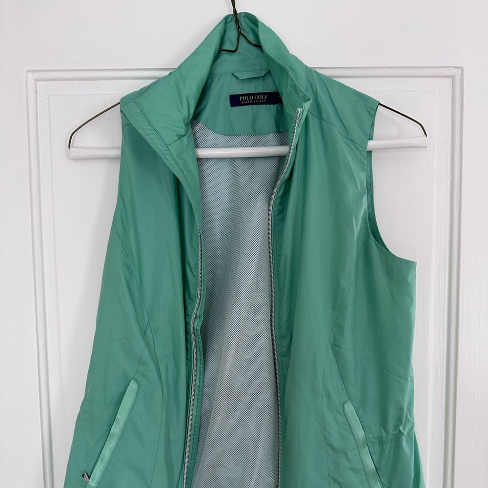 Polo gold light weight pastel green vest